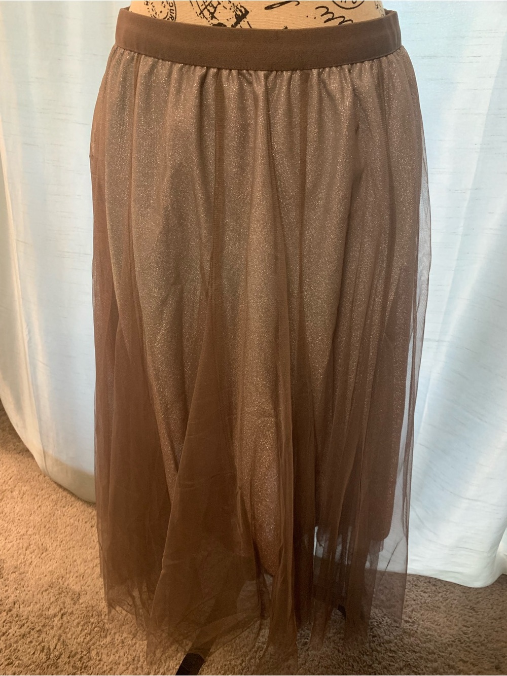 Brown Ombre Shimmer Tulle Skirt - Women Skirts